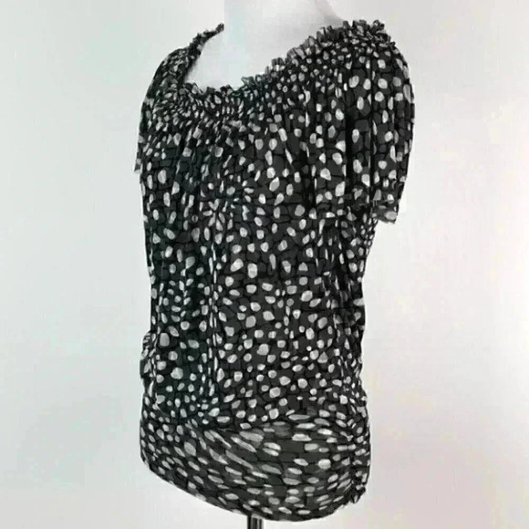 Express top XS polkadot ruched waist lightweight - Picture 3 of 8